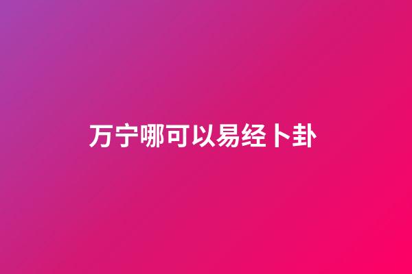 万宁哪可以易经卜卦 (南宁易经协会)-第1张-观点-玄机派